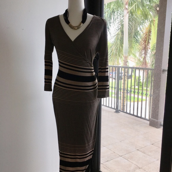 black fitted wrap dress